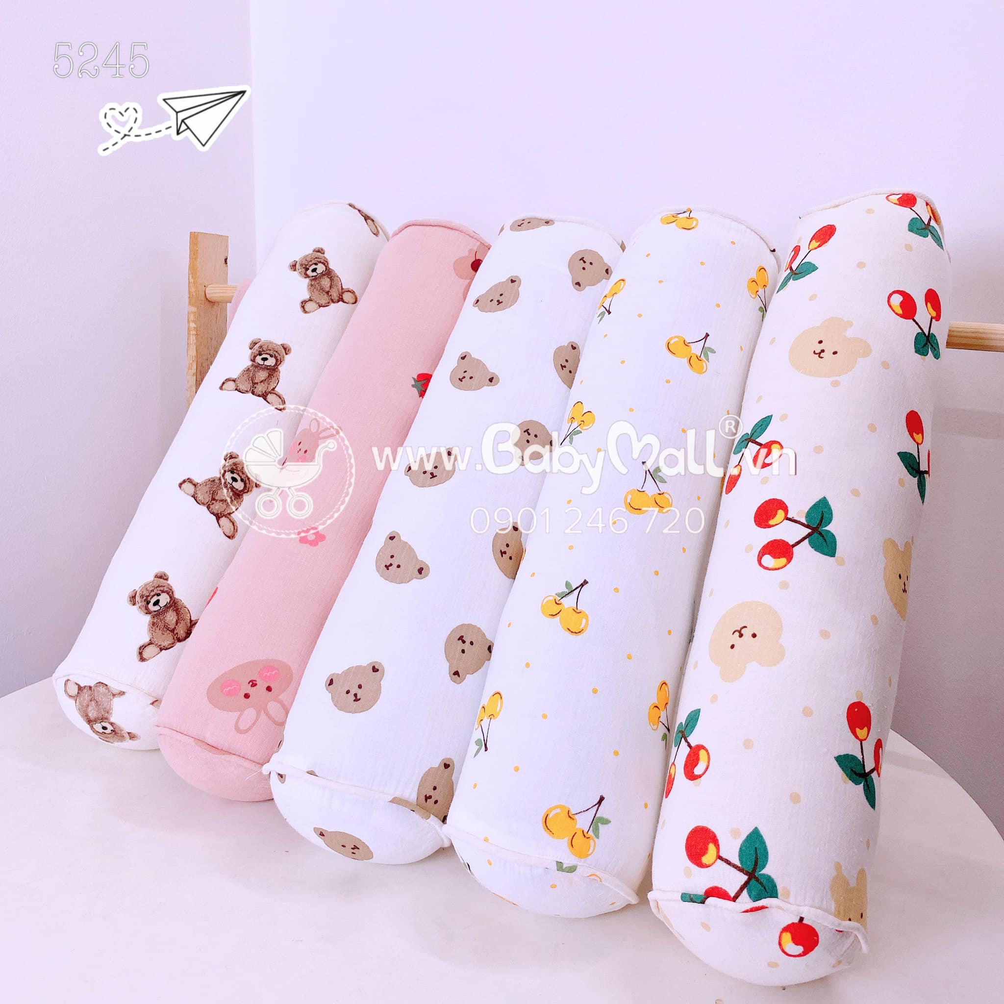 [SALE KO ĐỔI TRẢ] Gối ôm Muslin BOBA 50*12cm