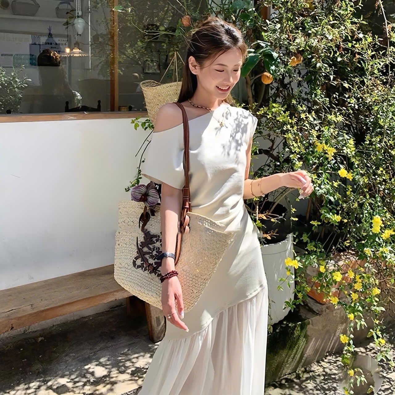 Đầm body lệch vai phối tơ, váy dự tiệc dáng dài sang chảnh Logastore_L198_thumbnail_10
