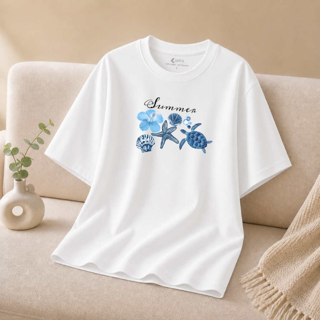 [[Form rộng] Áo phông màu trắng nhiều mẫu hình in dễ thương - Loza G0556_thumbnail_5