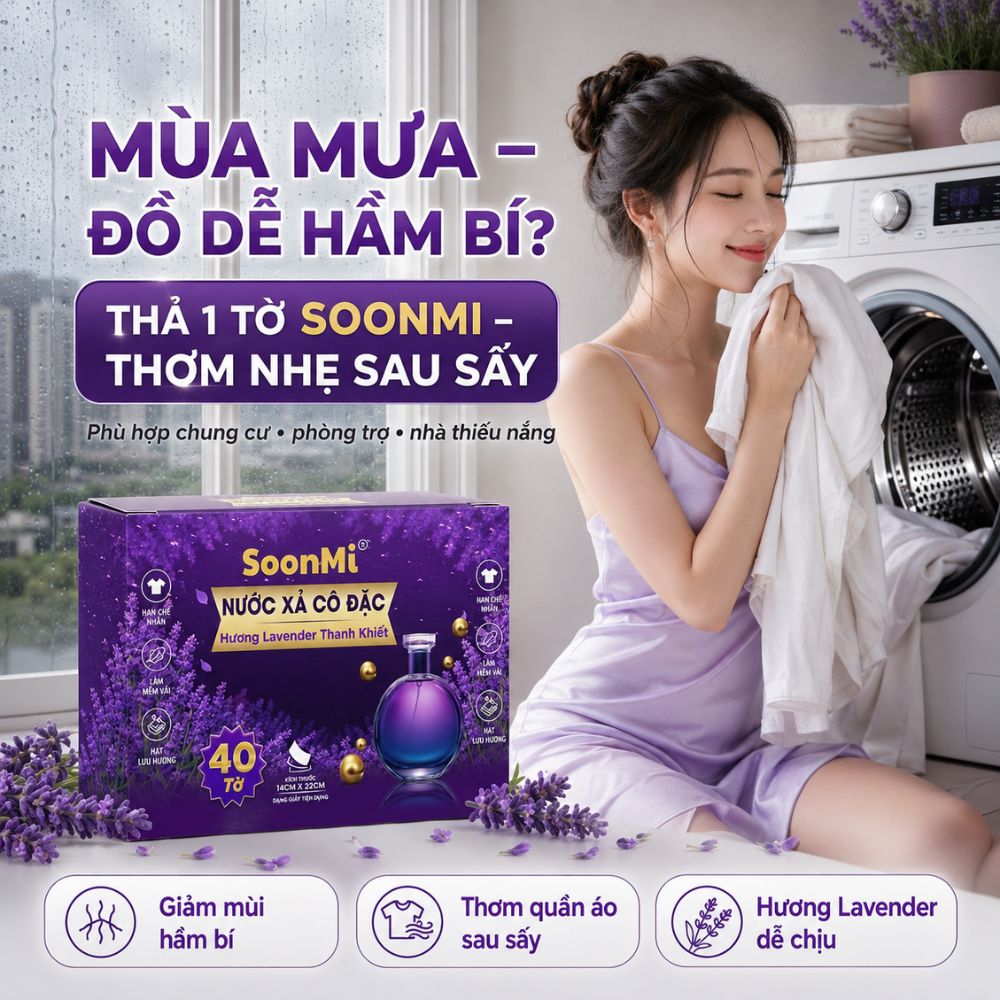Giấy Thơm Quần Áo SoonMi Hương Lavender - chuyên dụng máy giặt sấy, máy sấy quần áo, khử mùi xe hơi, thơm tủ áo_thumbnail_10