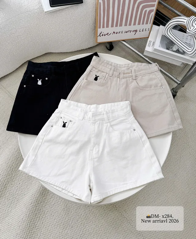 Short Kaki Nữ Trơn thêu thỏ NT.284HH (B) (1451)_thumbnail_1