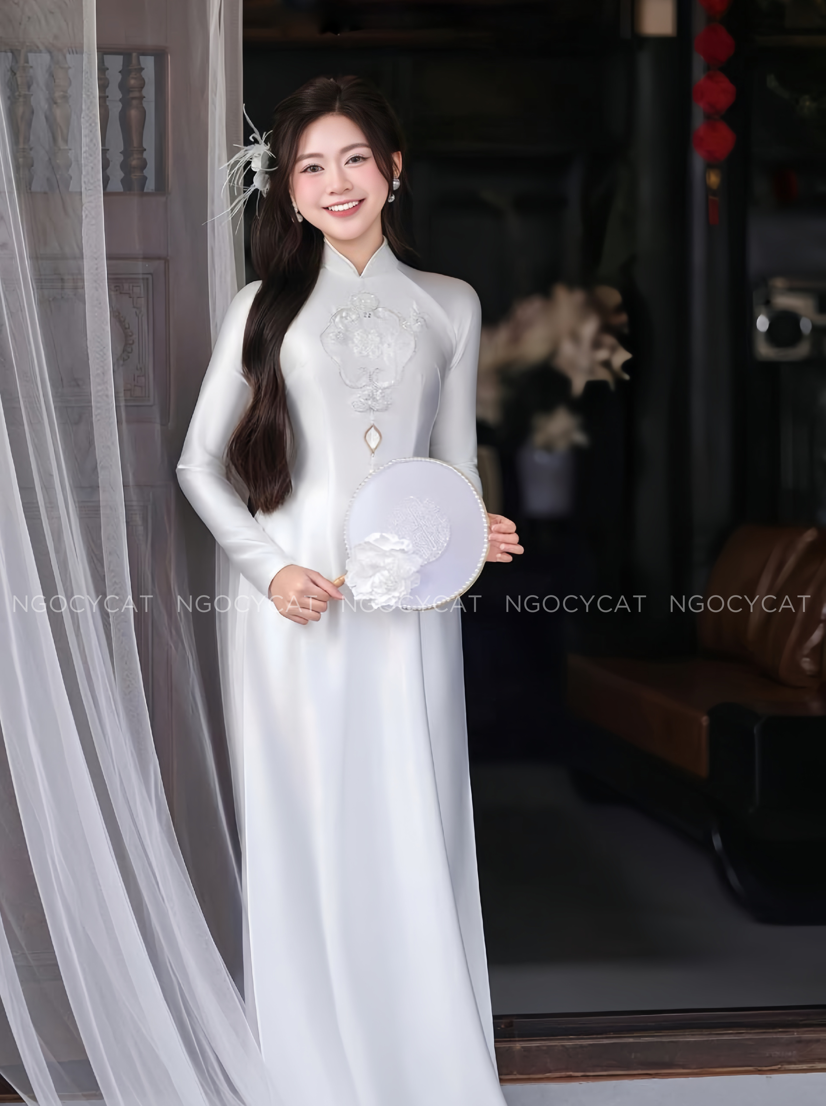Áo Dài Dâu Rể Trắng Hỷ Viên Mãn_thumbnail_1