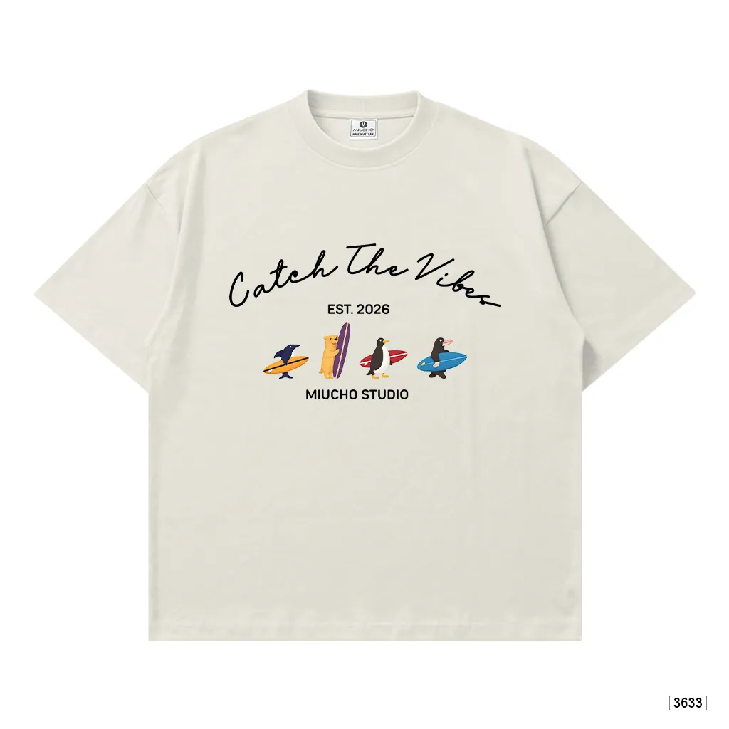 Áo thun unisex form boxy Catch the vibes Miucho 3633_thumbnail_10