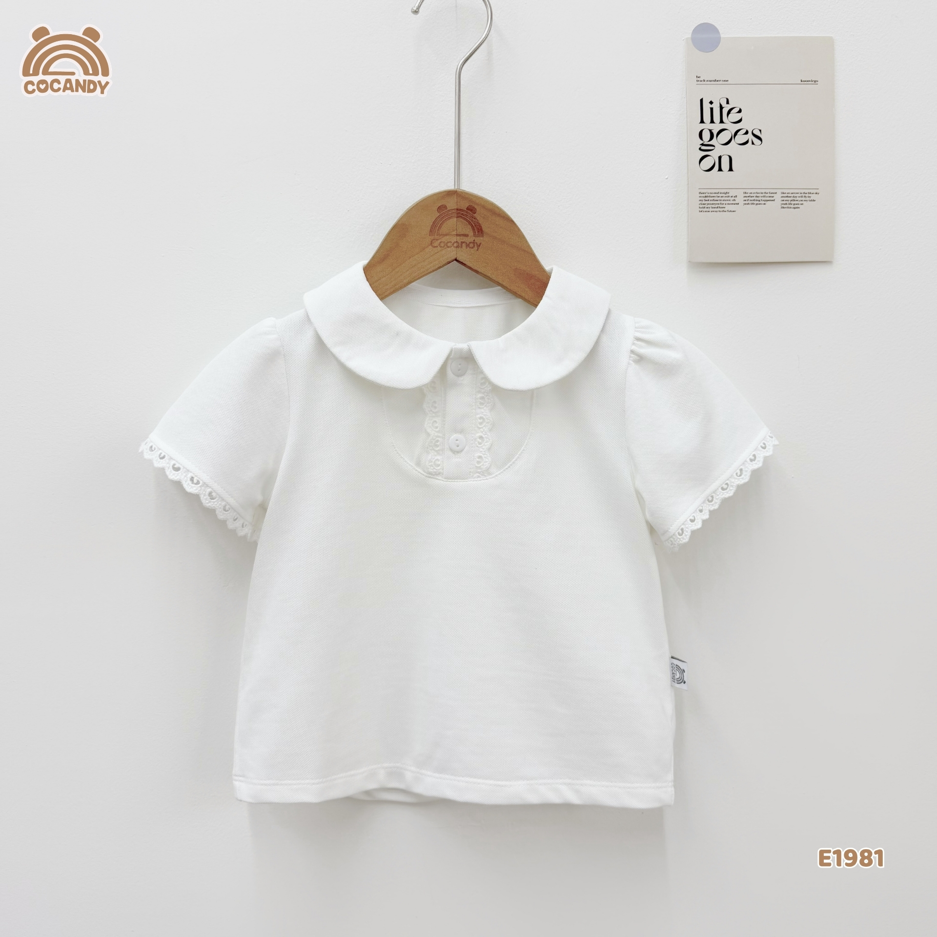 Áo cộc polo TRẮNG cổ sen tay phối ren_thumbnail_2