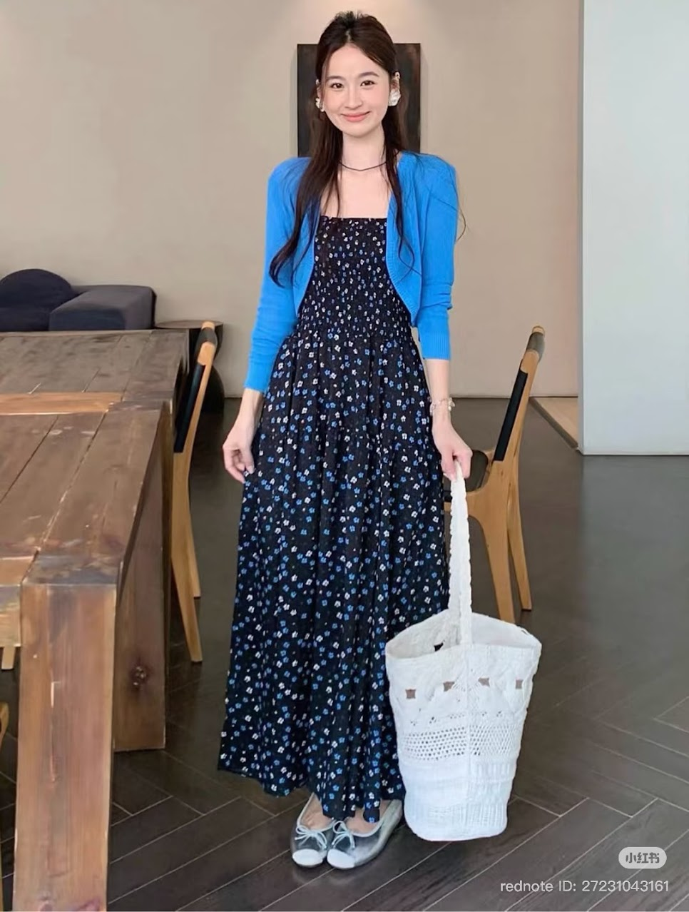 Lucas - Set váy hoa 2 dây dáng maxi + áo cardigan_thumbnail_4