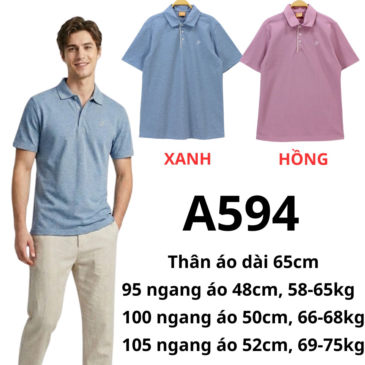A594-Áo polo nam Hàn
