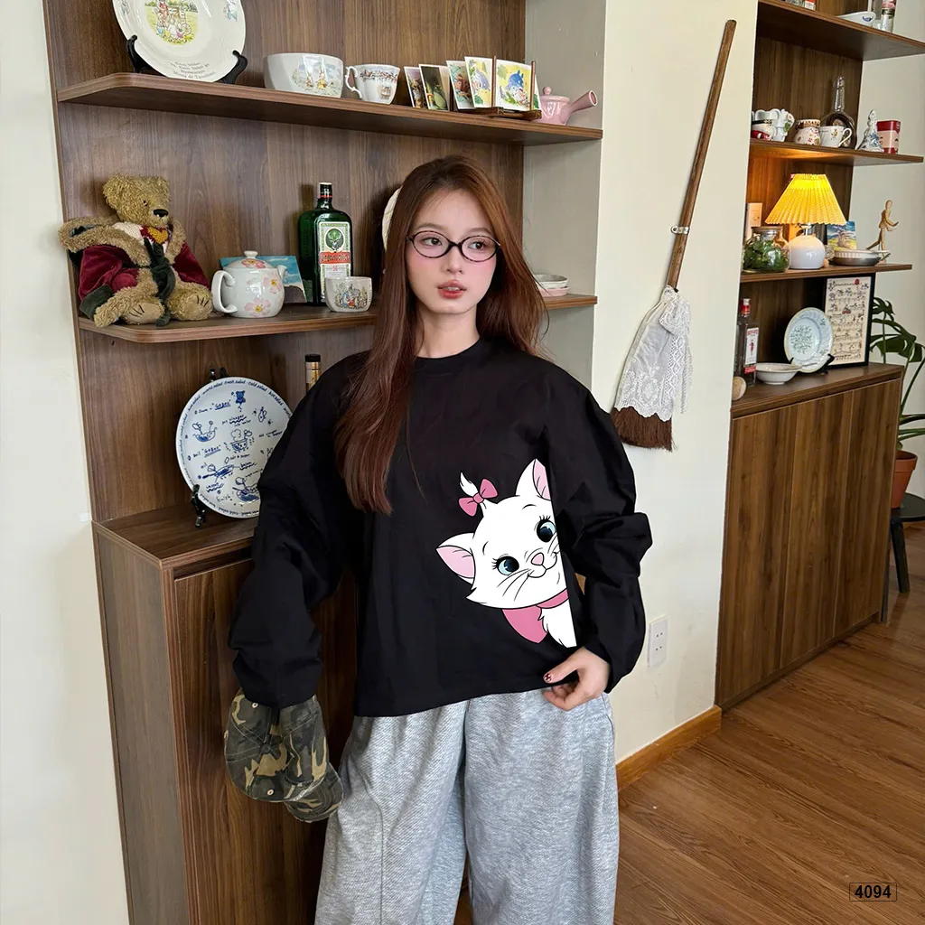 Áo thun tay dài form boxy Kitti đáng yêu Miucho 4094_thumbnail_2