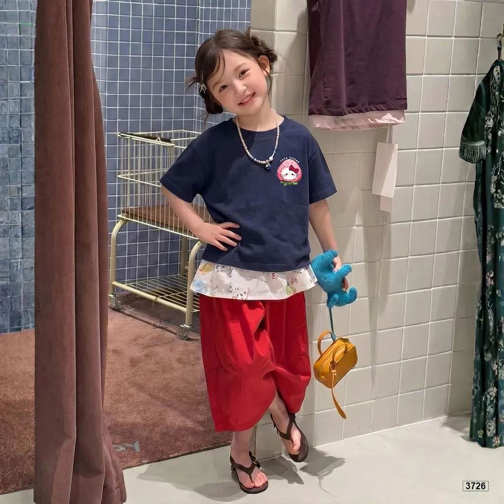 Áo thun bé gái form rộng mùa hè Cute Kitten Kado 3726_thumbnail_3