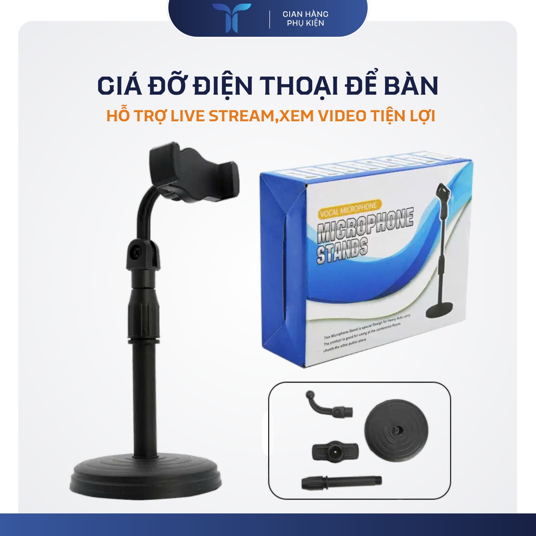 T-ECO SHOP | Giá Đỡ Điện Thoại Để Bàn Chân Đế Điều Chỉnh Góc Độ Chất Liệu ABS