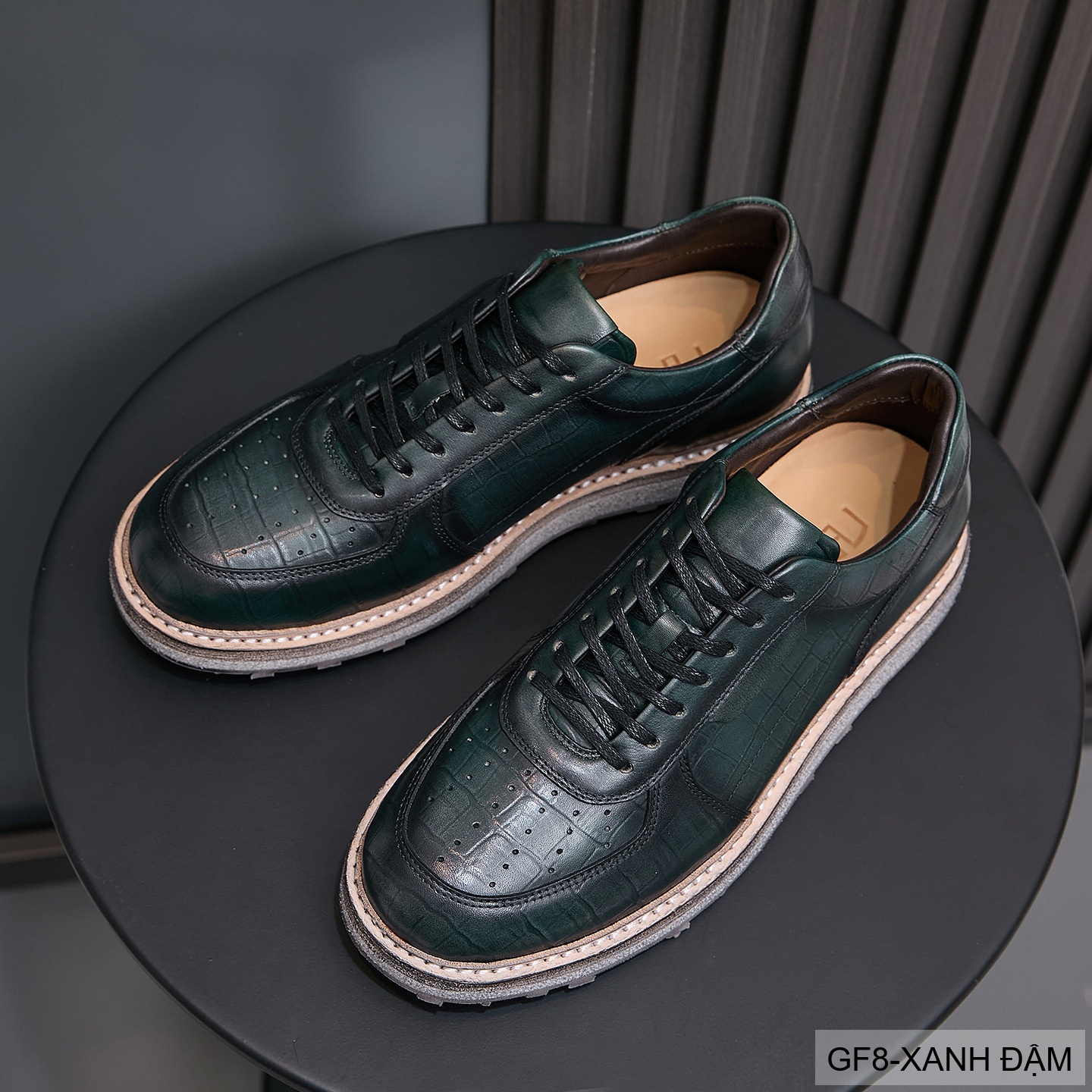 GF8 - Giày thể thao nam cổ thấp da bò họa tiết cá sấu đế Goodyear phong cách casual_thumbnail_19