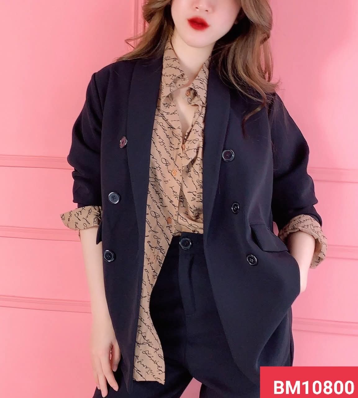Plain Blazer & Baggy Pants Set_thumbnail_1