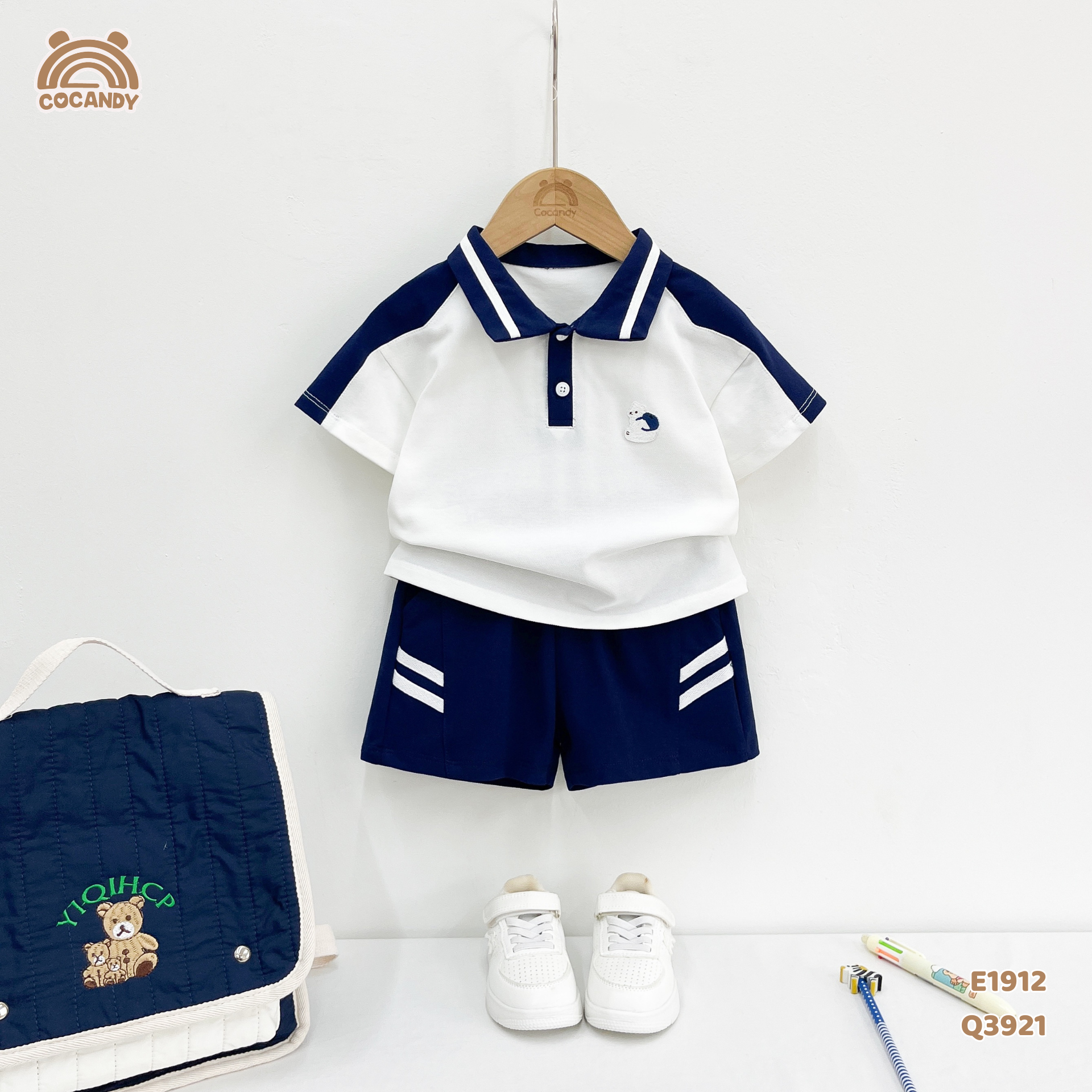 Áo cộc polo TRẮNG tag sóc