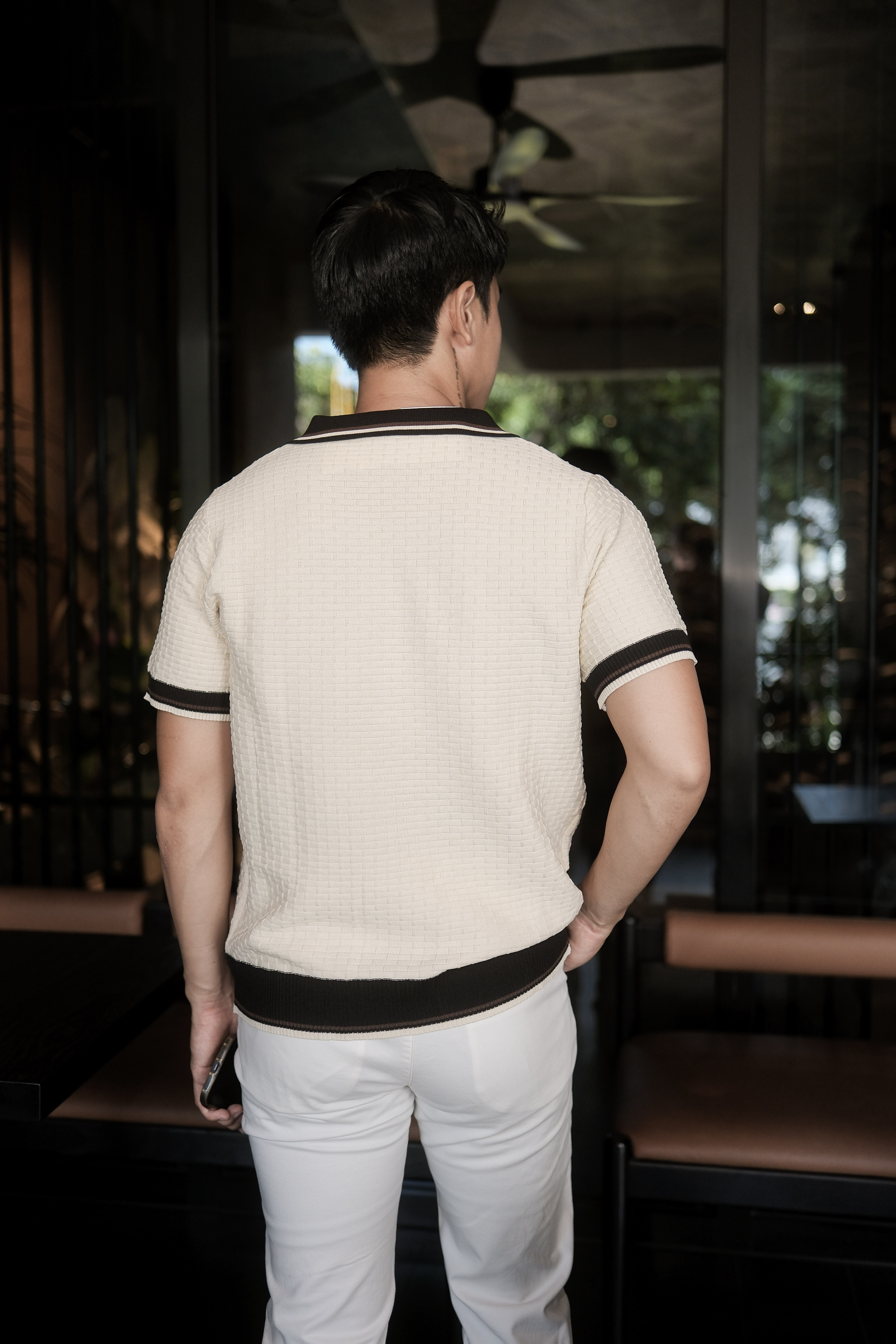 PA2 - Áo len nam tay ngắn cổ polo kiểu dệt waffle, thoáng khí, phong cách Hàn Quốc_thumbnail_18