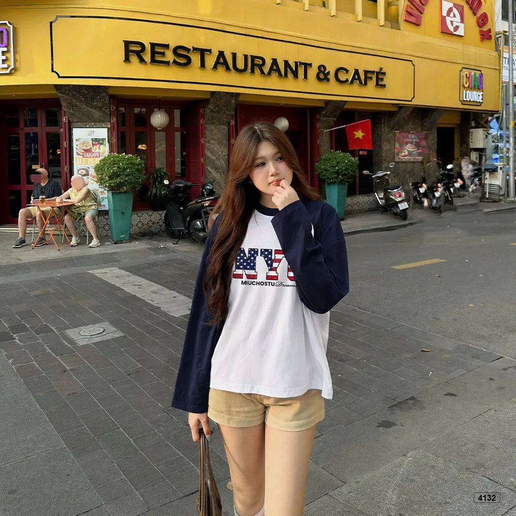 Áo thun boxy tay dài phối raglan street style Miucho 4132_thumbnail_5
