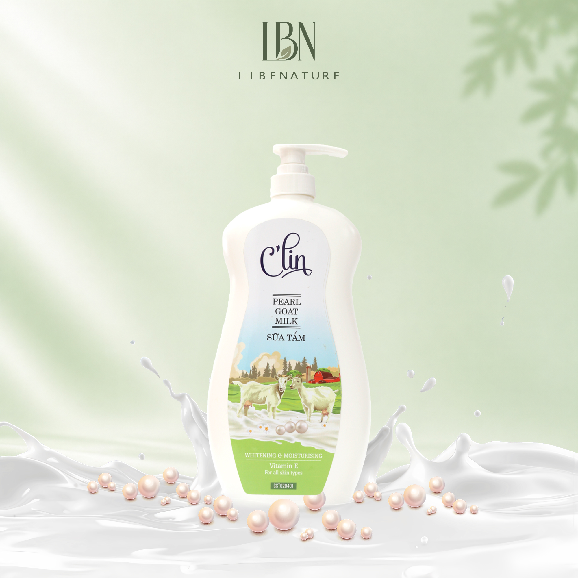 Sữa tắm C’lin Sữa dê Ngọc trai 500ml