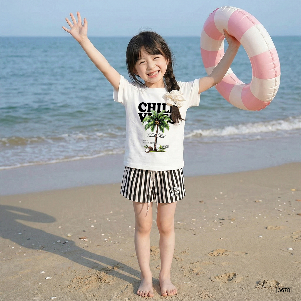 Áo thun bé trai bé gái hè biển Chill vibe Kado 3678_thumbnail_3