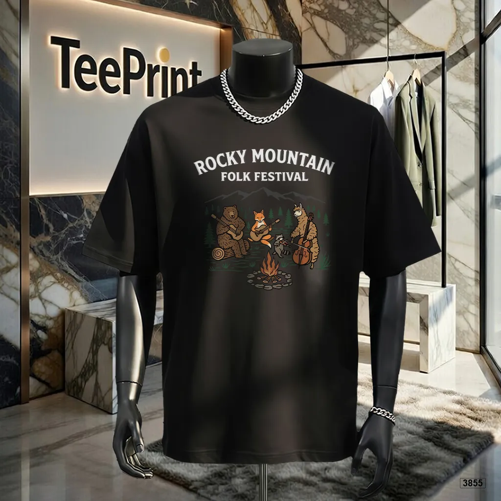 Áo thun nam form rộng streetwear Folk Festival TeePrint 3855