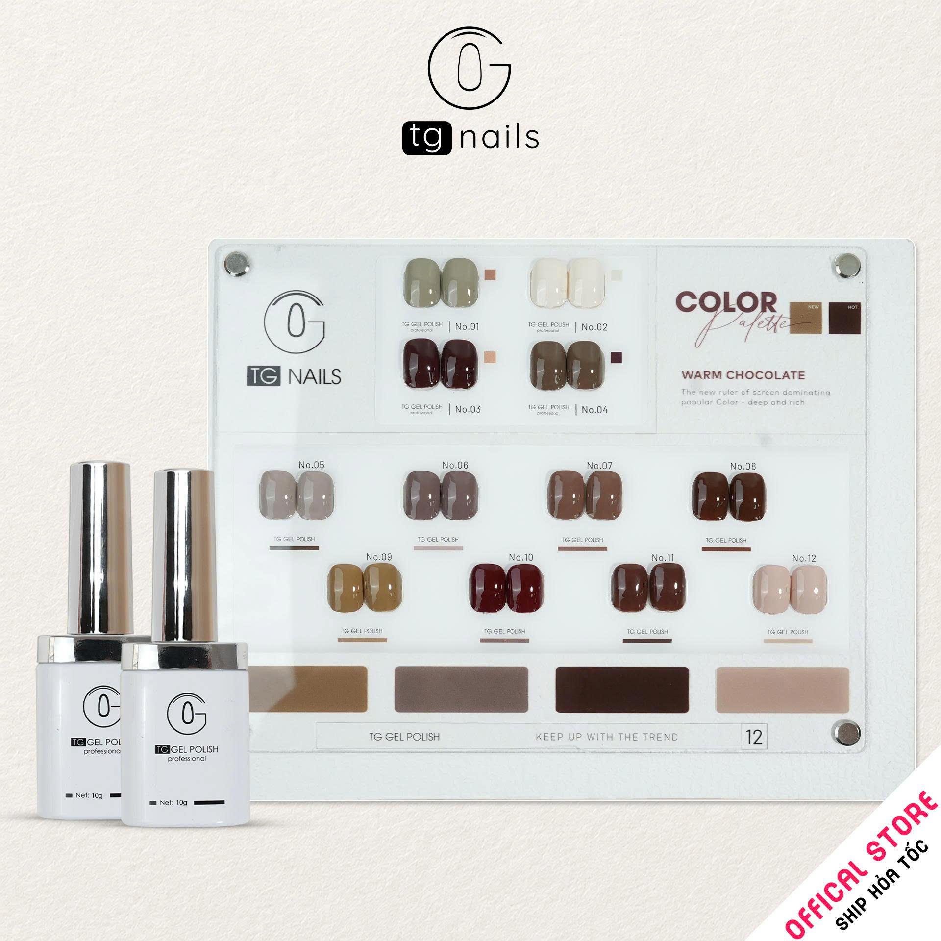 Combo 12 màu Nâu CAFE - kèm bảng màu