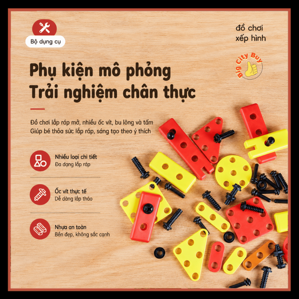 Bộ Đồ Chơi Dụng Cụ Sửa Chữa Working Toys Máy Khoan Điện Hộp Công Cụ Lắp Ráp Kỹ Sư Xây Dựng Cho Bé BigcityBuy 339BDC