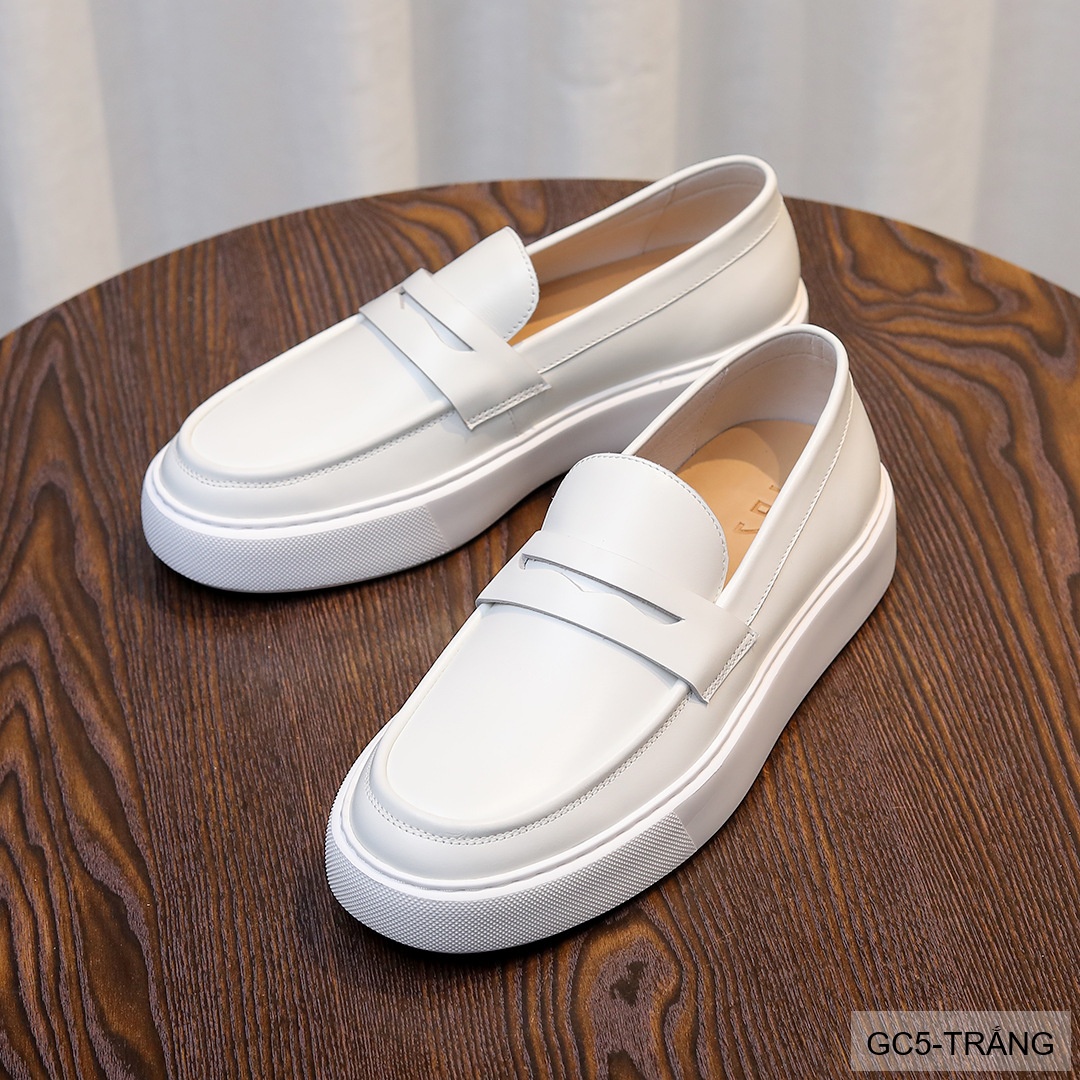 GC5 - Giày nam trắng đế dày kiểu loafer thời trang, chất da bò mềm êm_thumbnail_5