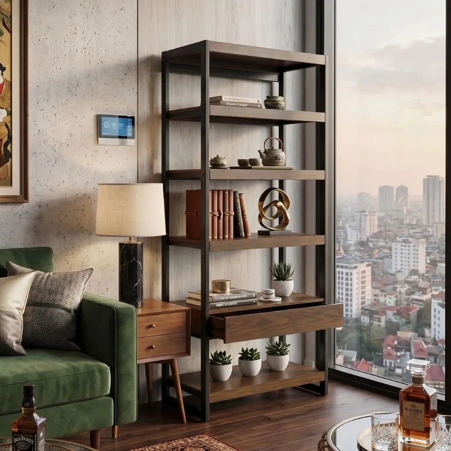 Kệ trang trí 6 tầng có hộc kéo Inspire Q