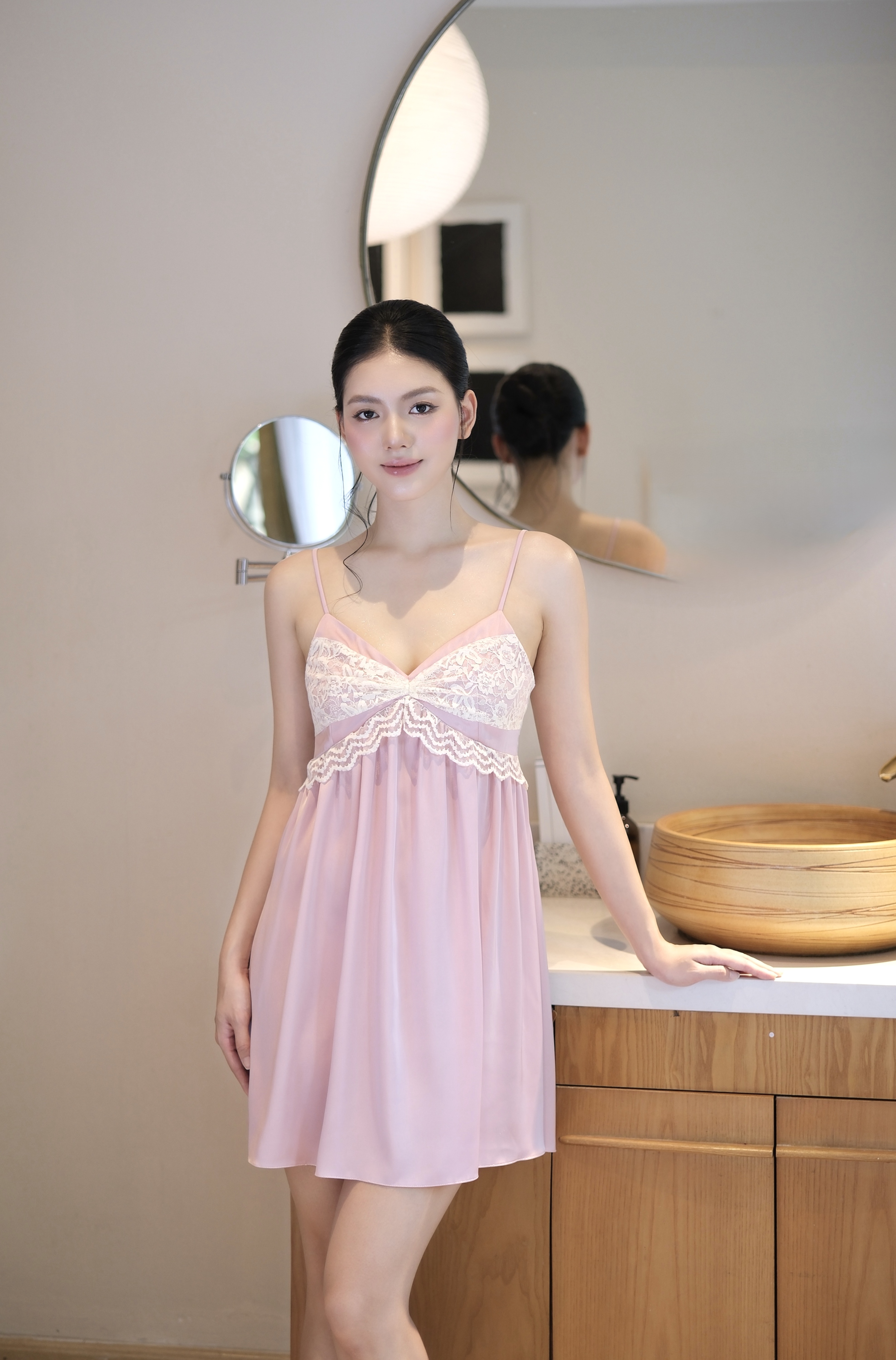 Váy Lụa Phối Ren V54