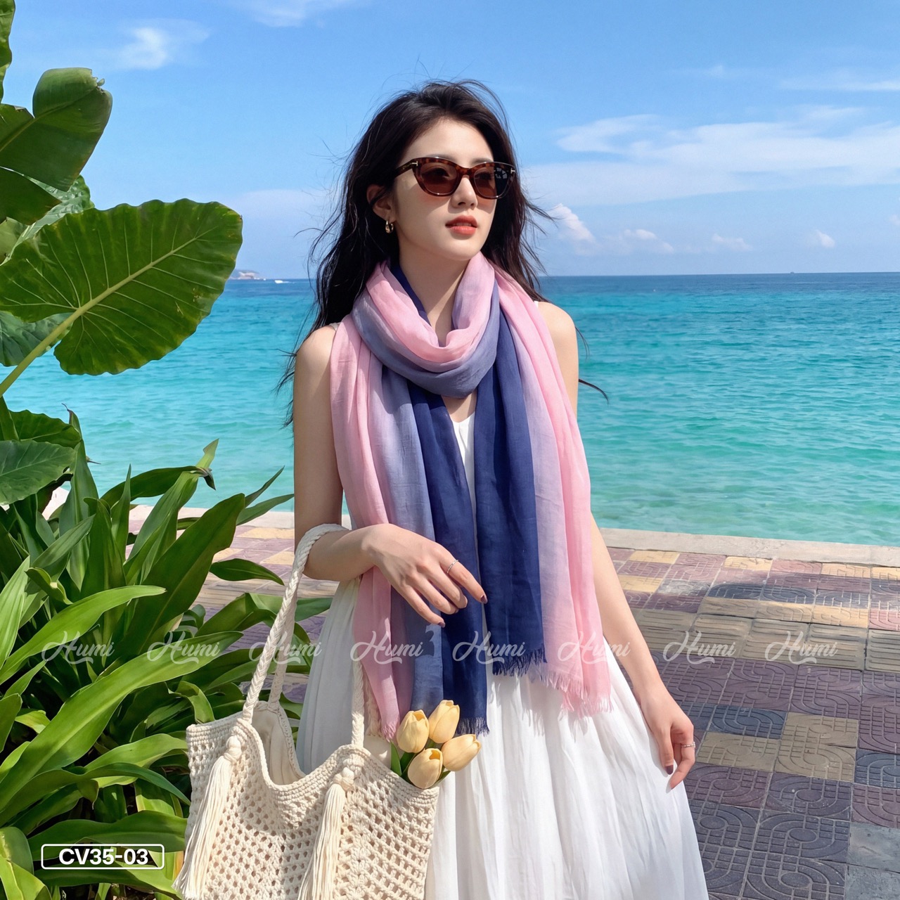 KHĂN COTTON PHA MÀU CHO NỮ (CV35-03)_thumbnail_4
