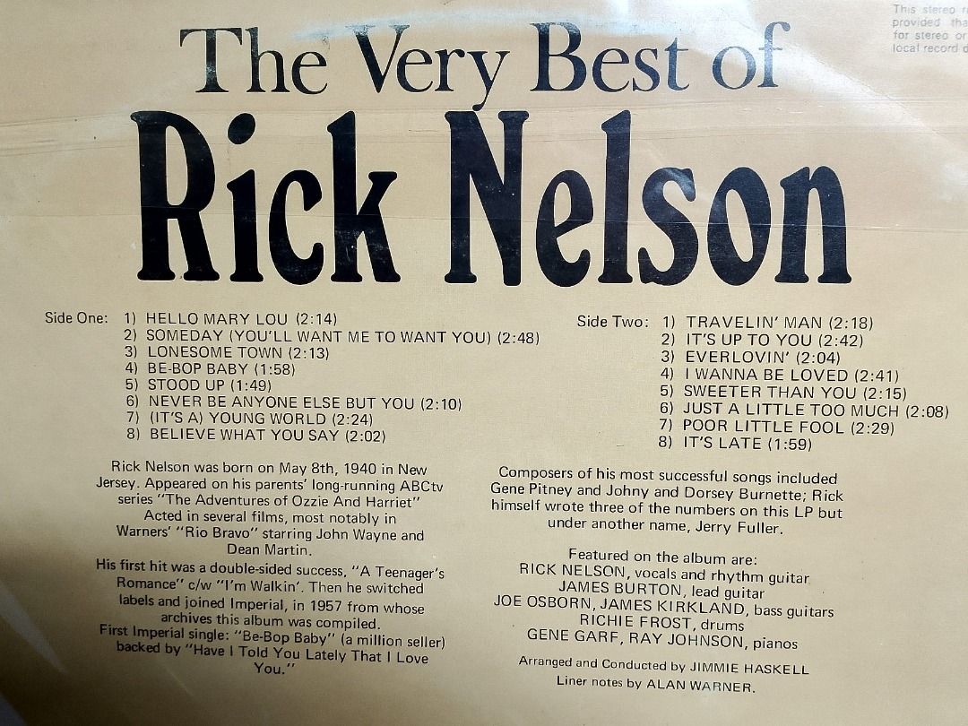 RICK NELSON - VERY BEST _thumbnail_2