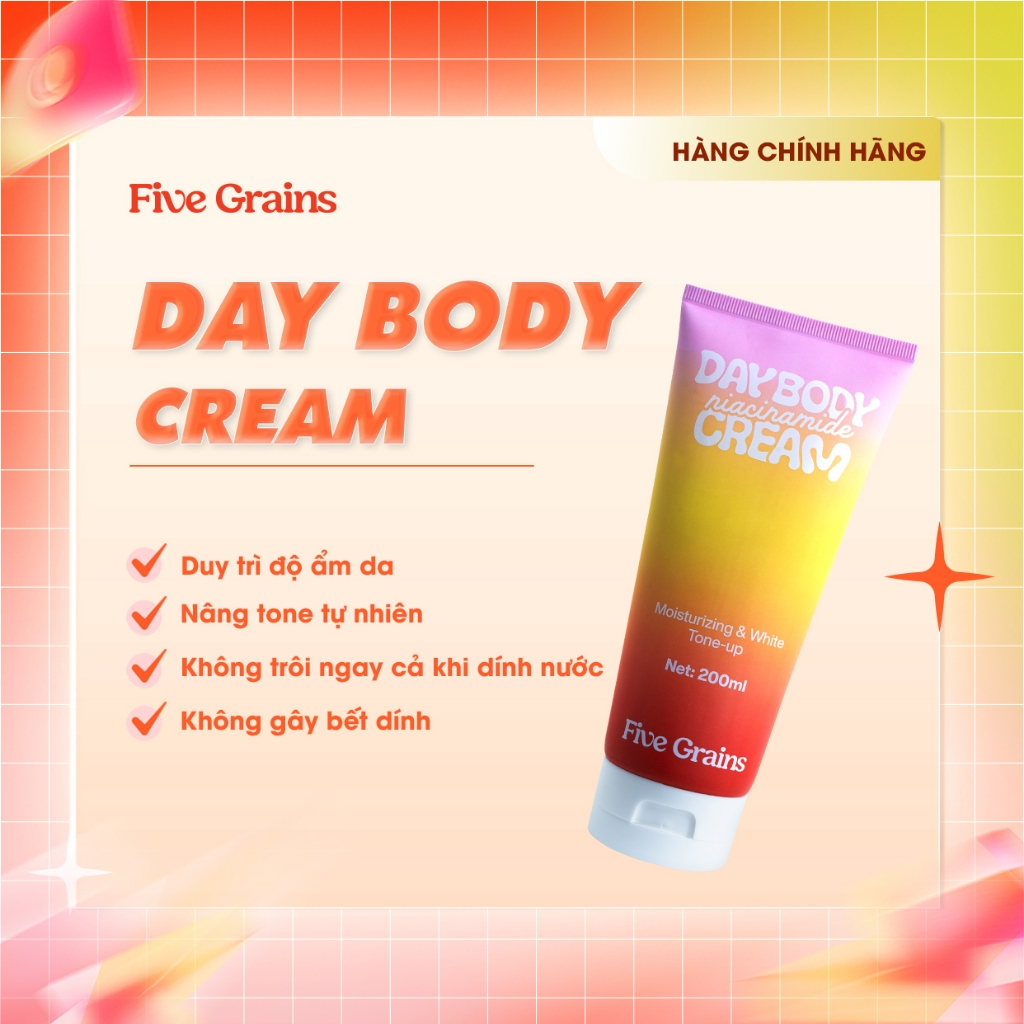 [FIVE GRAINS] Kem nâng tone body ban ngày Five Grains 200ml