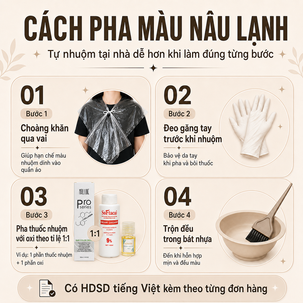 Thuốc Nhuộm Tóc Nâu Lạnh Không Cần Tẩy Trên Nền Nâu, Tone Trầm Tự Nhiên Đi Học Đi Làm, Tặng Oxi Găng Tay HDSD_thumbnail_7