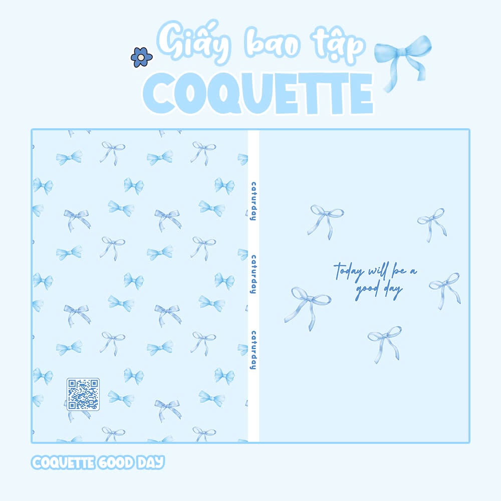 Giấy Bao Tập COQUETTE BLUE - NƠ NHÍ XANH