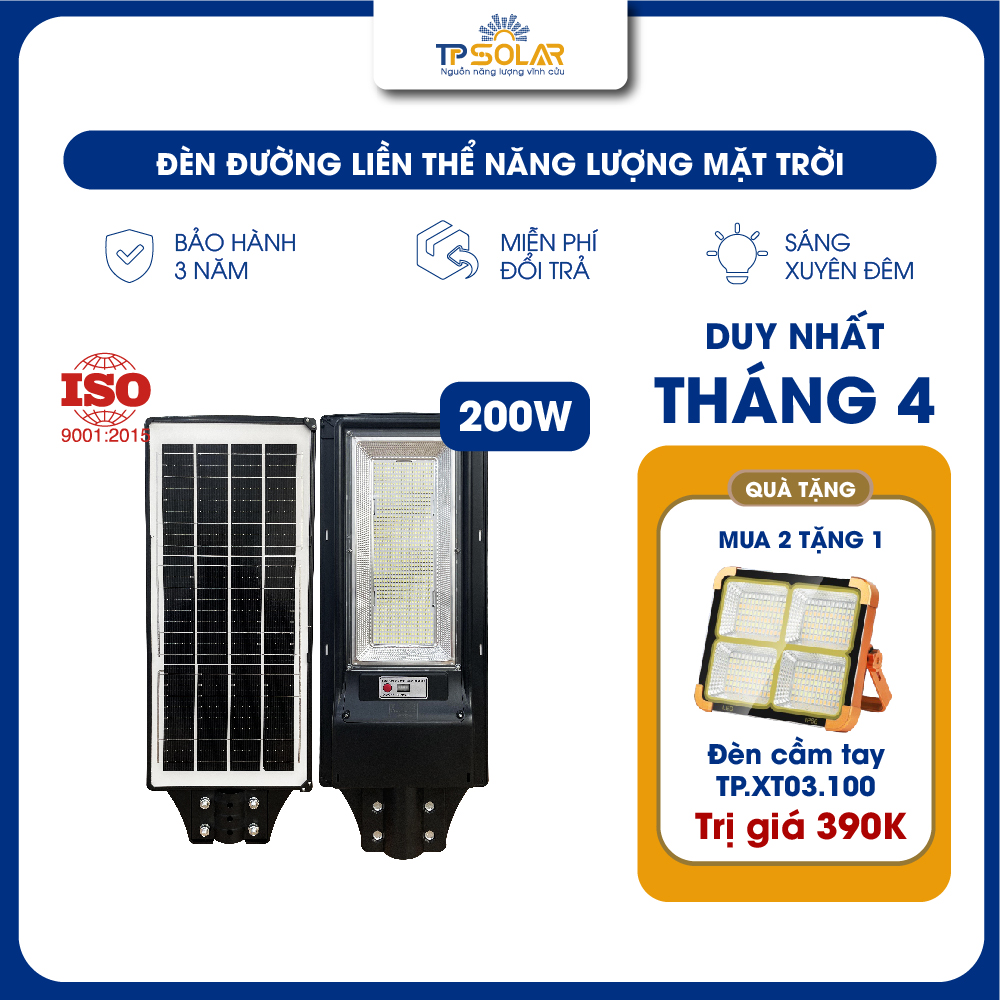 Đèn đường liền thể năng lượng mặt trời (TP.LT01.200)