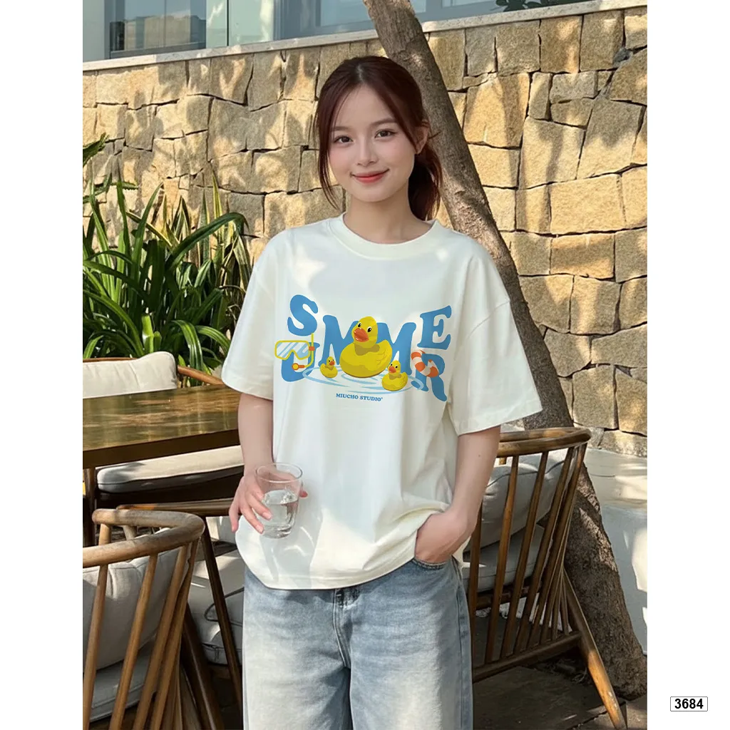 Áo thun boxy nam nữ phong cách mùa hè Miucho 3684_thumbnail_3