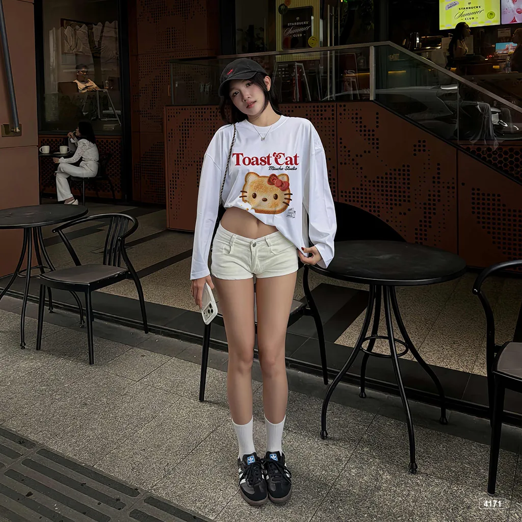 Áo thun tay dài form boxy Toast Cat Miucho 4171_thumbnail_4