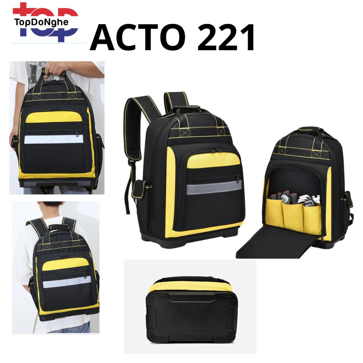 Balo đựng đồ nghề WINHUNT 179 & ACTO 221 – Balo kỹ thuật đế nhựa chống nước, ngăn laptop, vải Oxford siêu bền, đựng dụng cụ sửa chữa điện nước