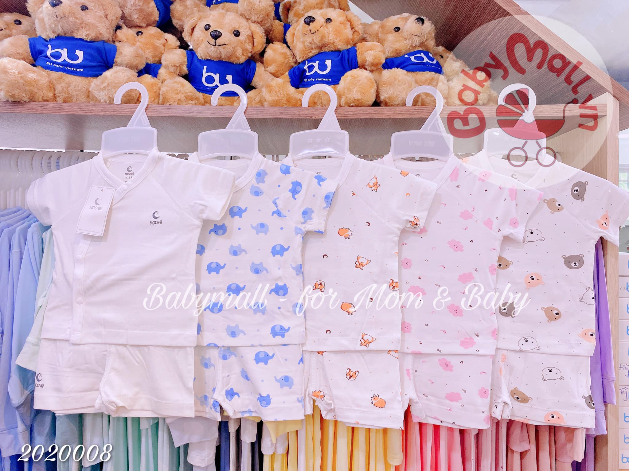 Bộ sơ sinh cộc tay cài chéo Moon