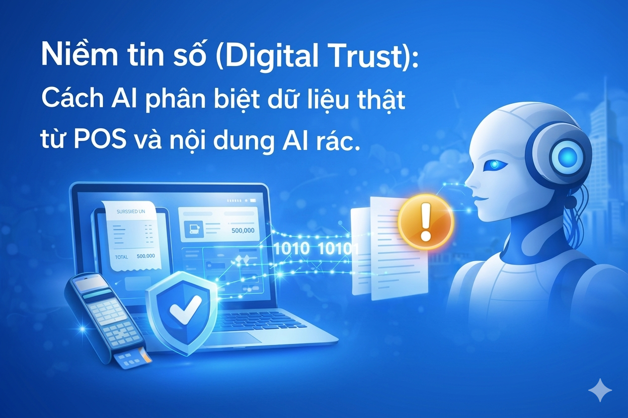 Niềm tin số (Digital Trust): Cách AI phân biệt dữ liệu thật từ POS và nội dung AI rác.