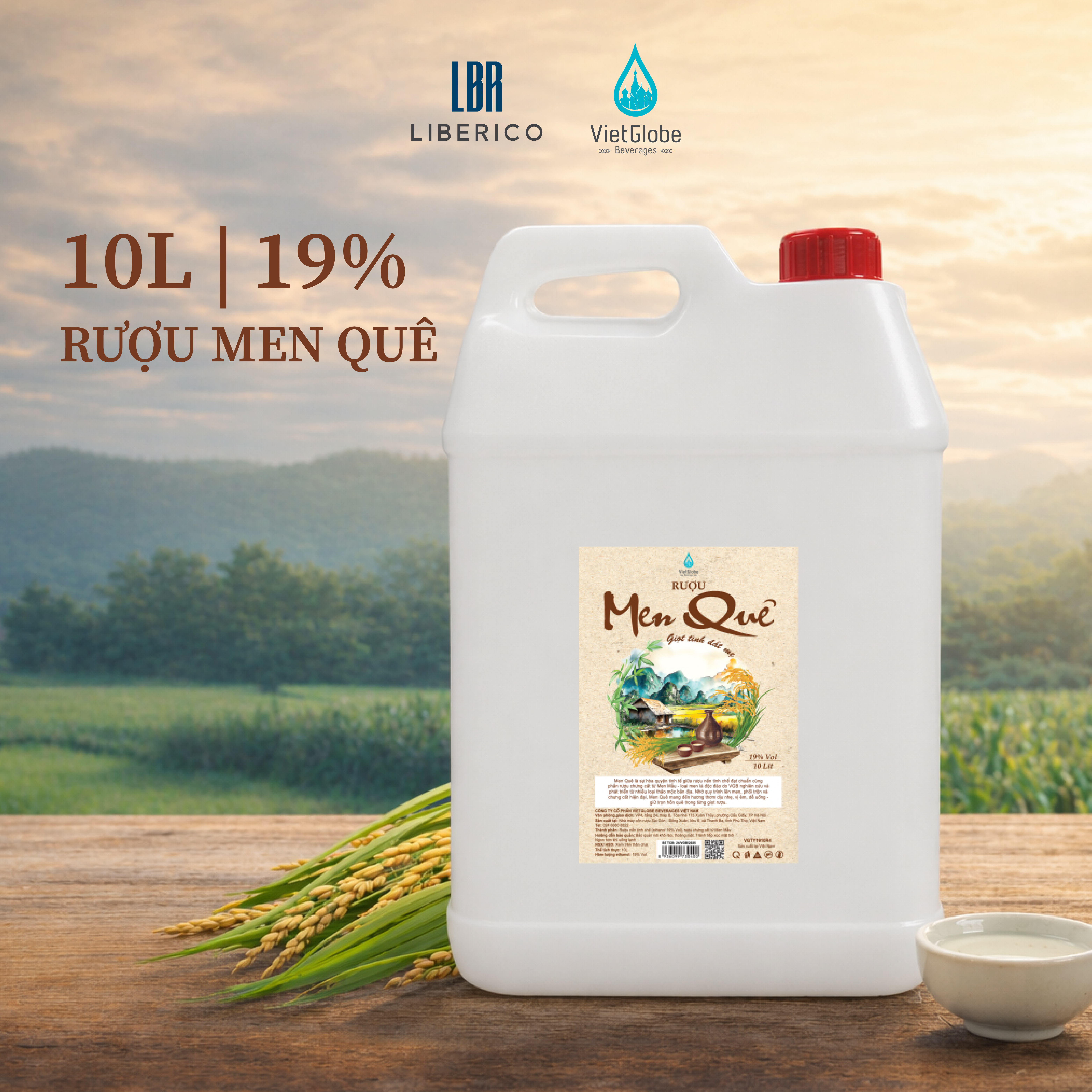 Rượu Men quê 19% Vol - can 10L