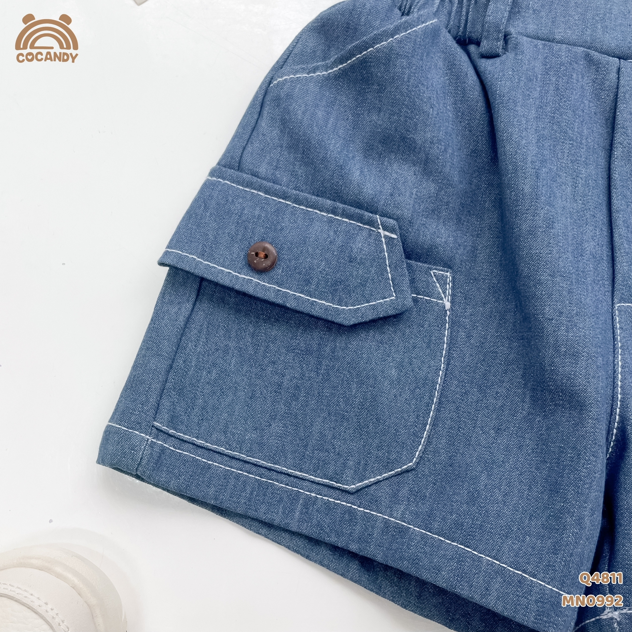 Quần cộc jeans XANH phối 2 túi kiểu chéo_thumbnail_2