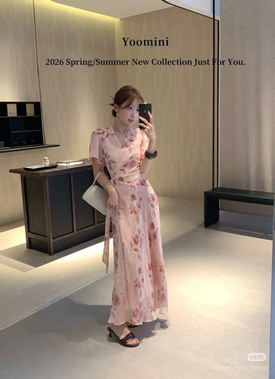 Lucas - Váy hoa cổ đang cộc tay buộc nơ eo chân váy dáng dài Yomini_thumbnail_1