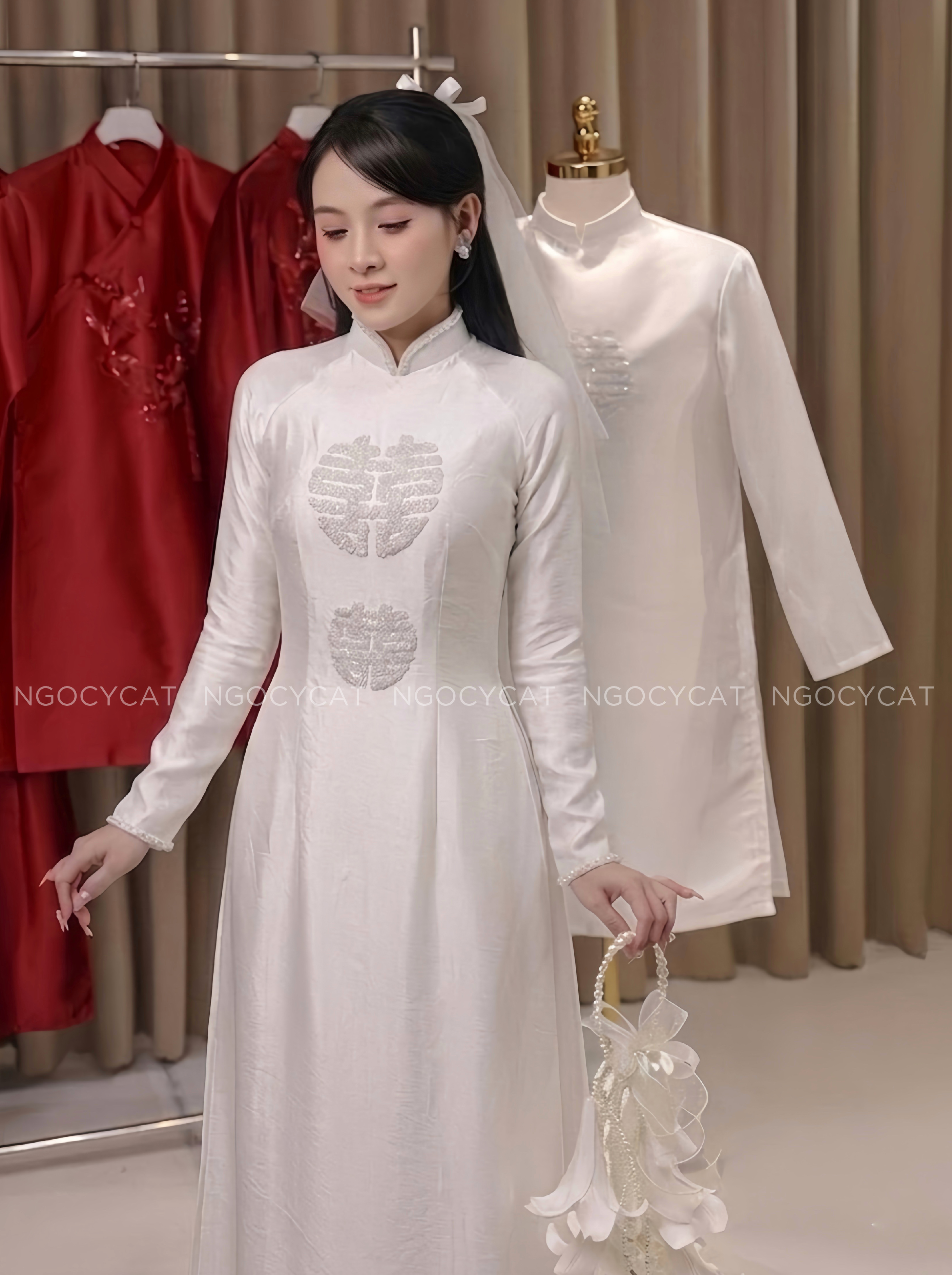 Áo Dài Dâu Rể Trắng Song Hỷ Tròn_thumbnail_2