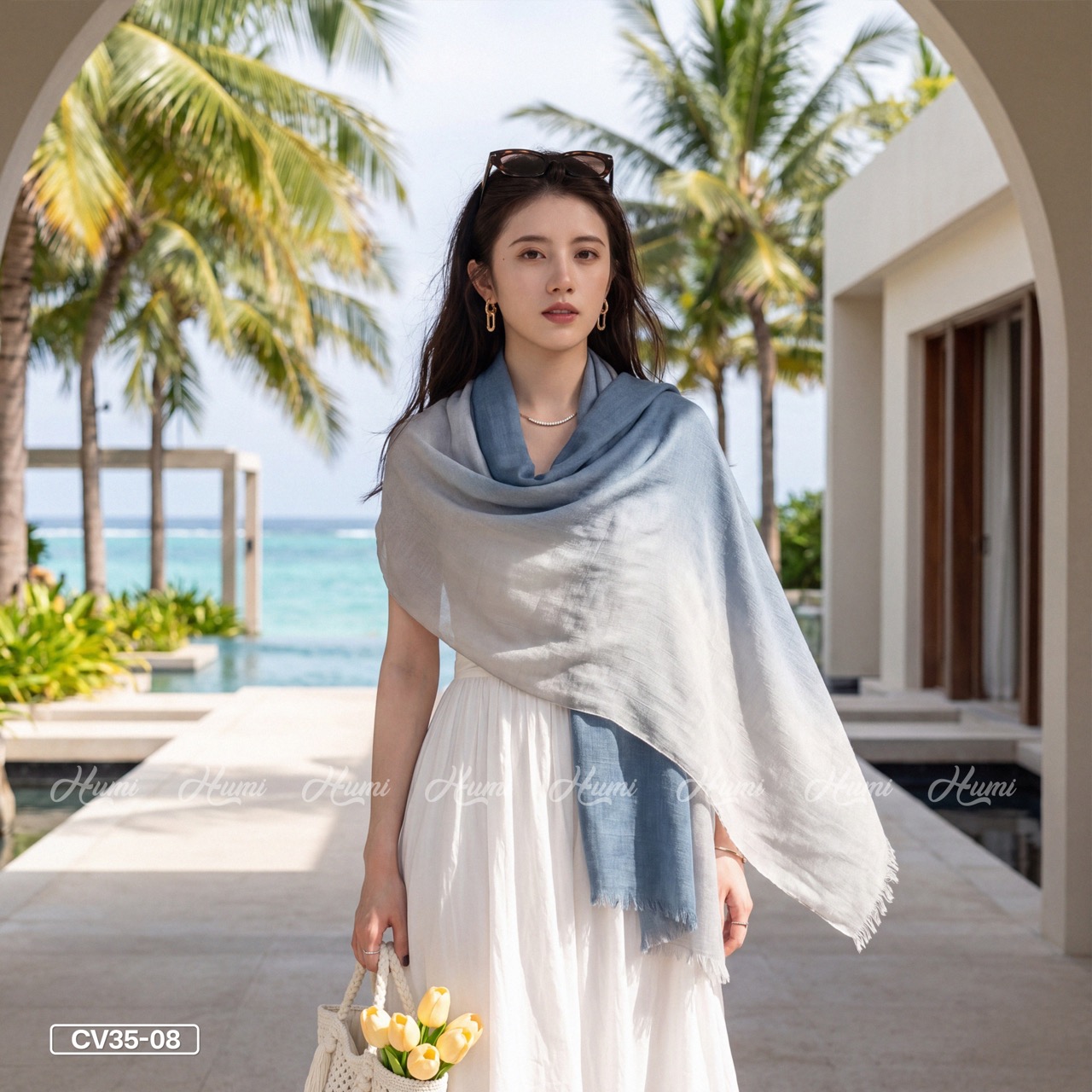 KHĂN COTTON PHA MÀU CHO NỮ (CV35-08)_thumbnail_4
