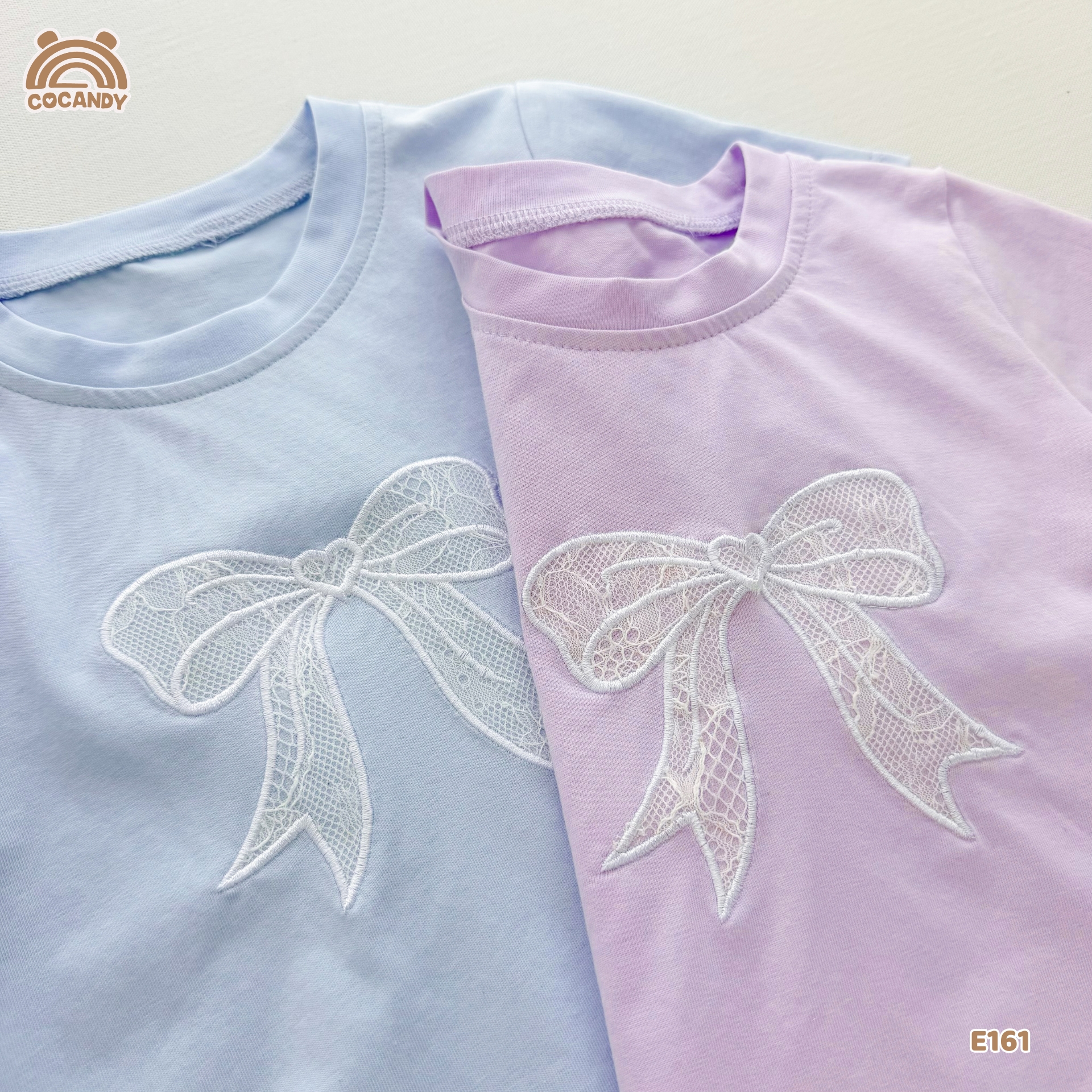 Áo cộc cotton XANH thêu nơ_thumbnail_3