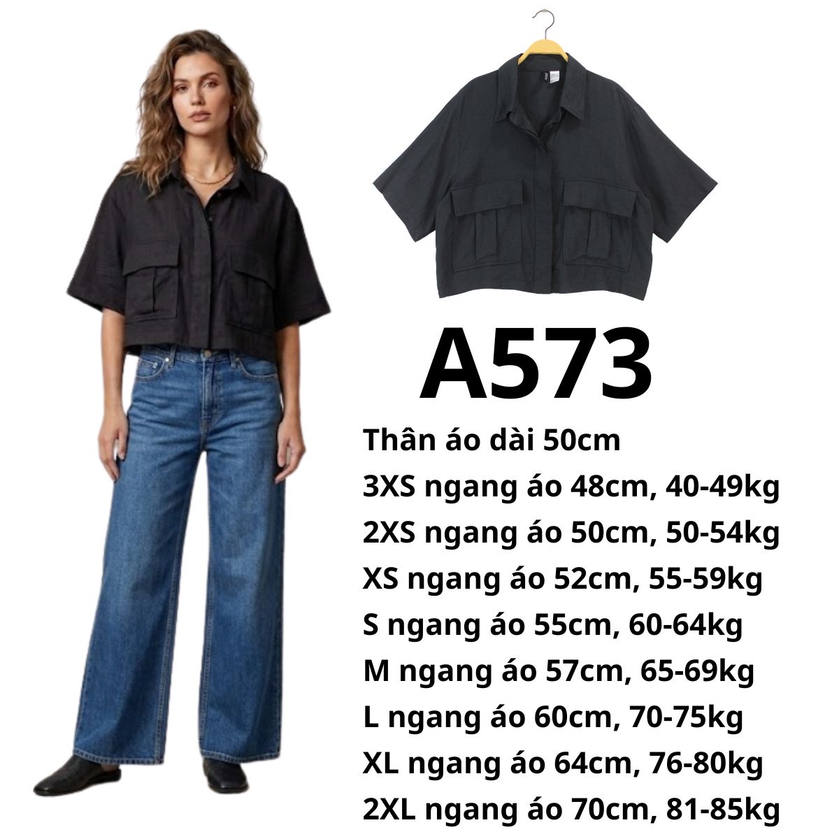 A573- Áo thun linen Crop