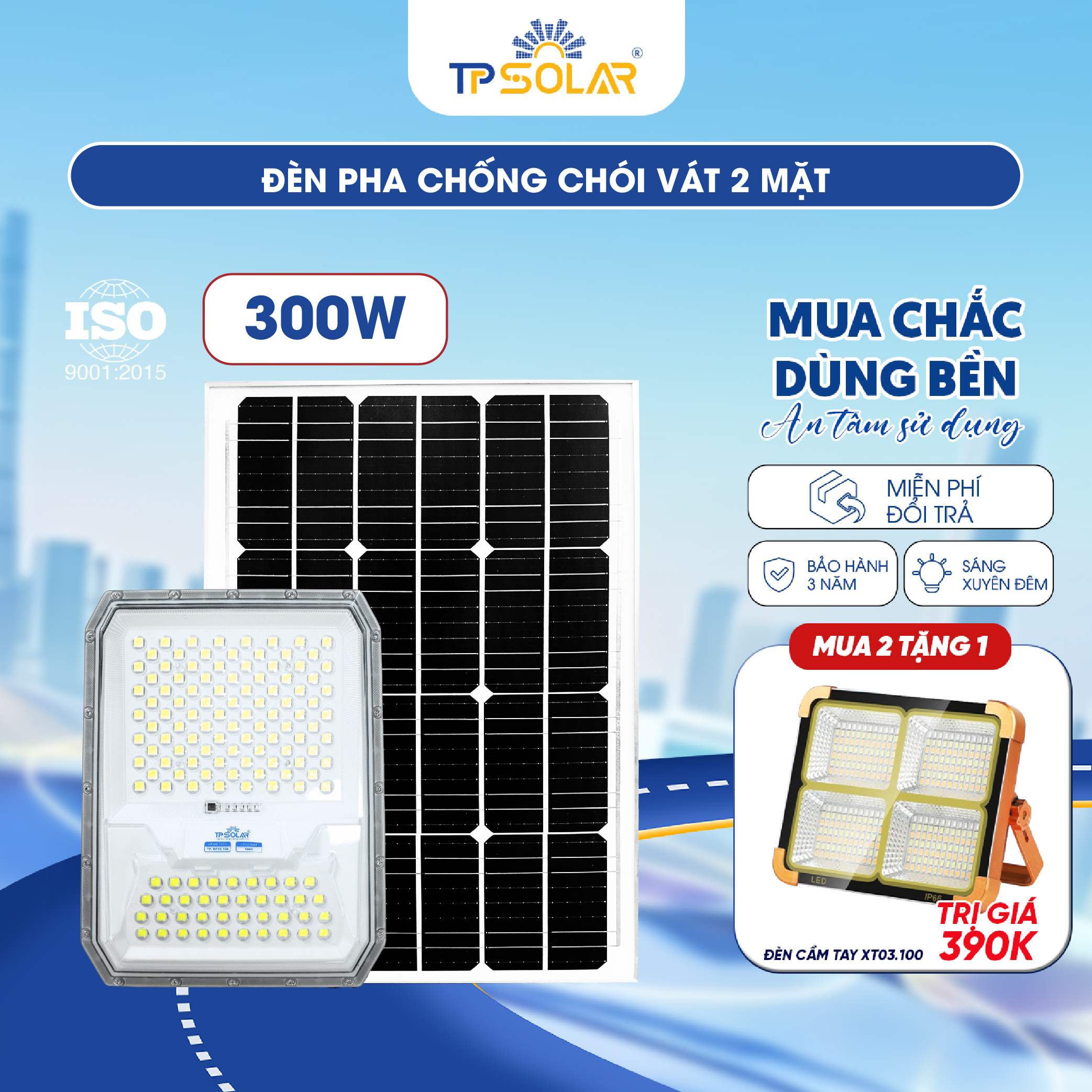 Đèn pha chống chói vát 2 mặt năng lượng mặt trời TP.DP12_thumbnail_9