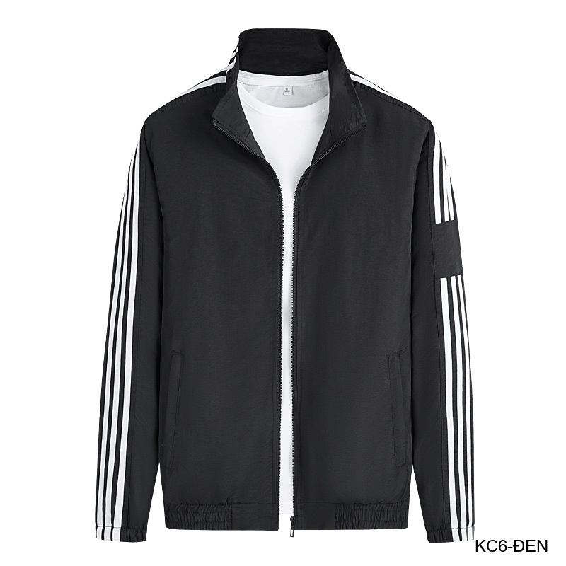 KC6 - Áo khoác nam thể thao cổ đứng tay dài chống mài mòn, thoáng khí, 3 màu trắng xanh lá đen_thumbnail_26