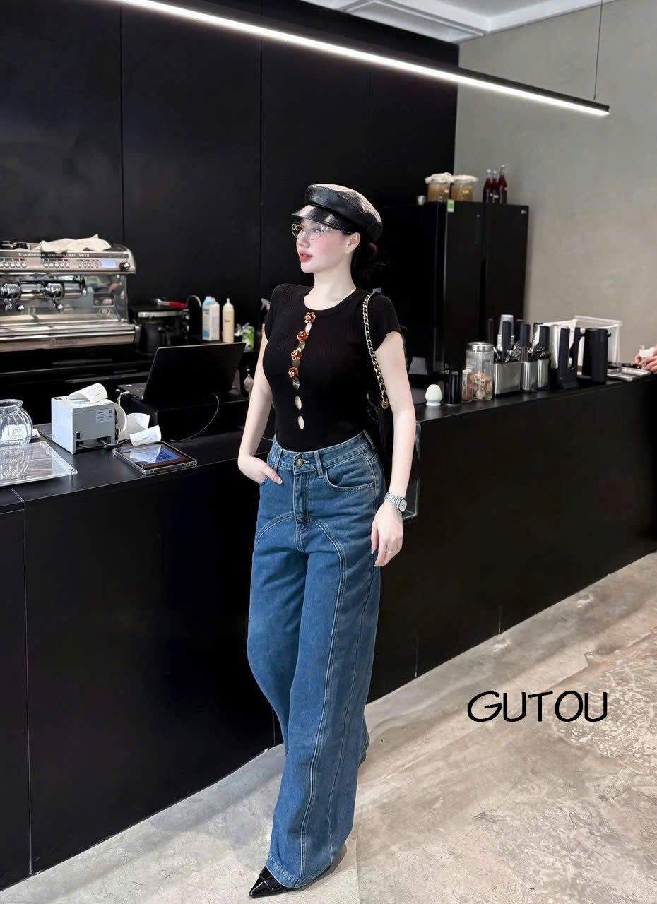 [ GUTOU ] Quần Jean Suông Seam Curved_thumbnail_1