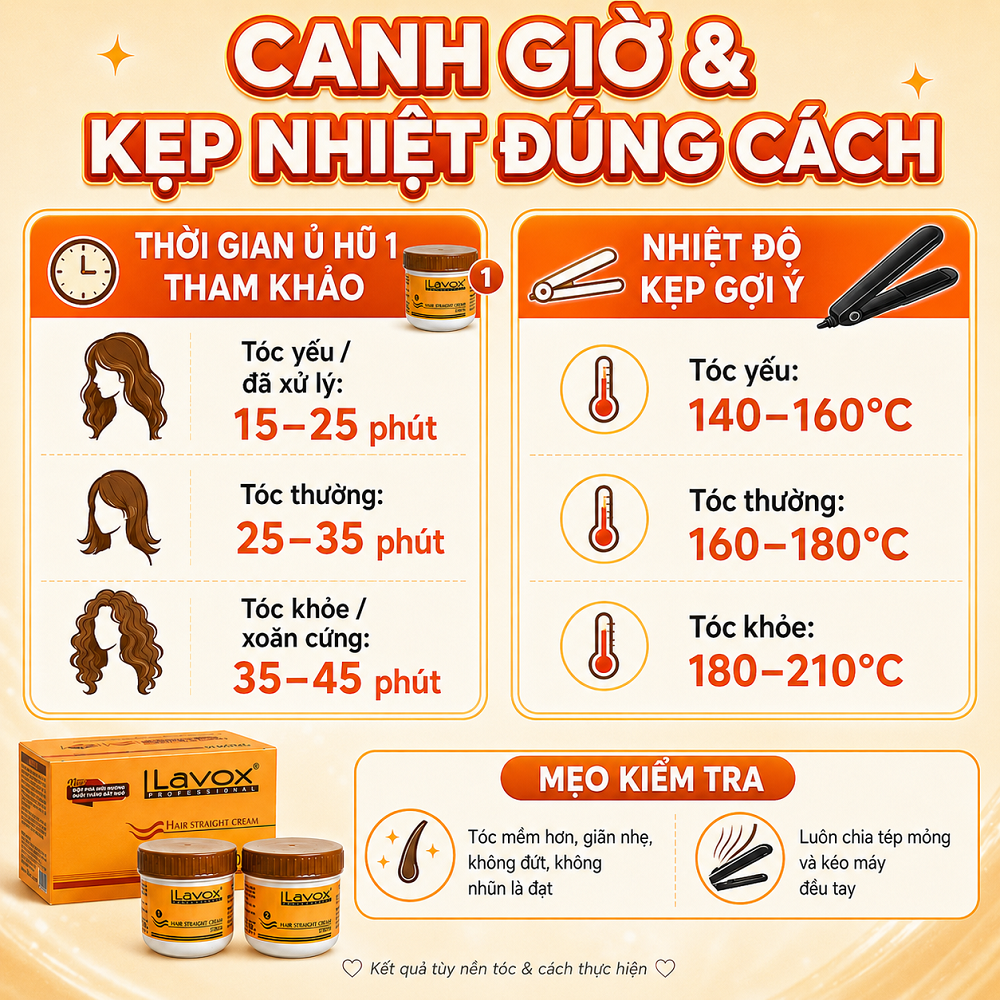 Kem Duỗi Tóc Lavox Strong Hộp Cam 2 Hũ, Hỗ Trợ Tóc Thẳng Mượt Tại Nhà, Tặng Lược 2 Đầu & Găng Tay_thumbnail_5