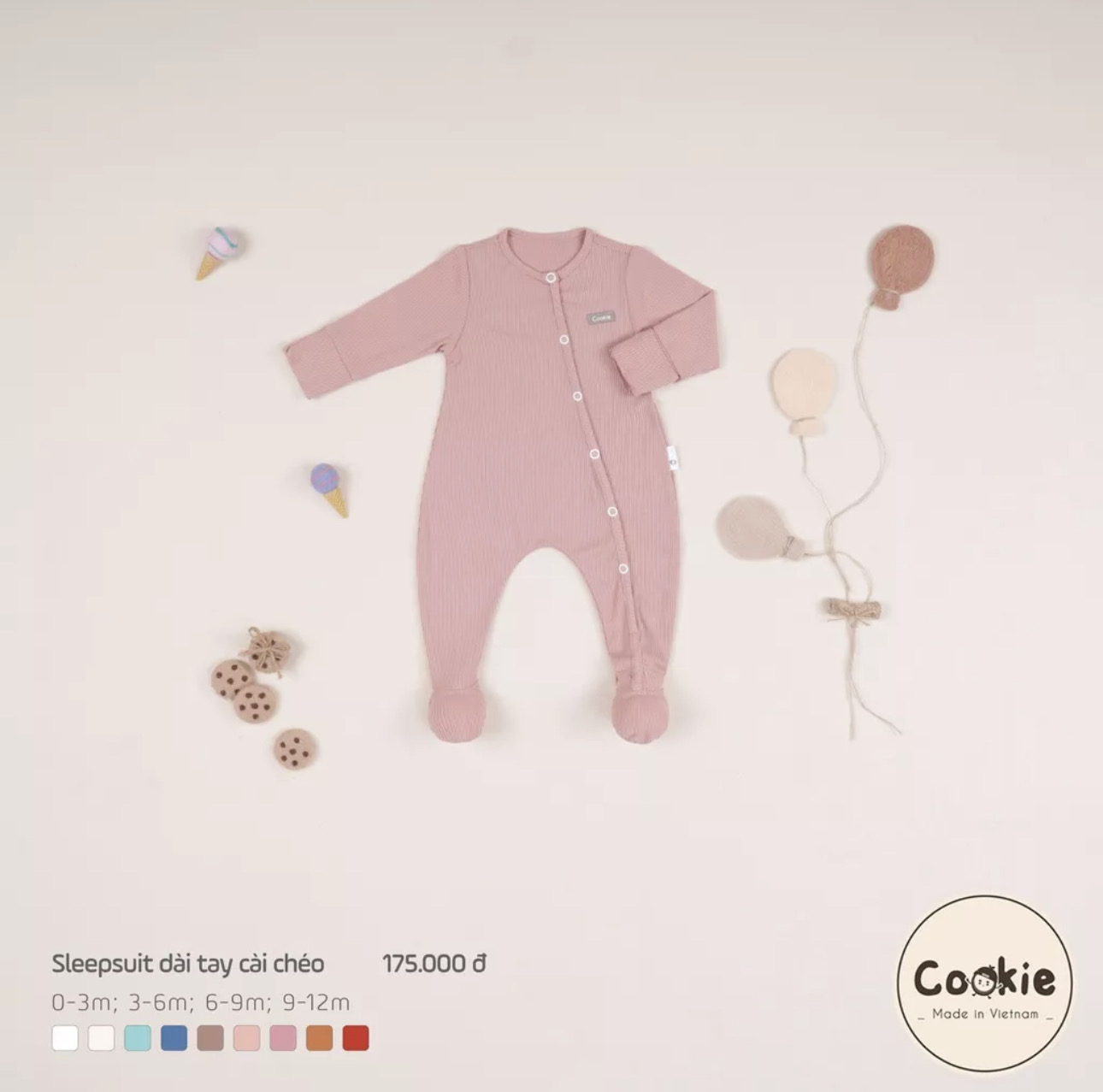 Sleepsuit cài chéo liền tất COOKIE_thumbnail_4