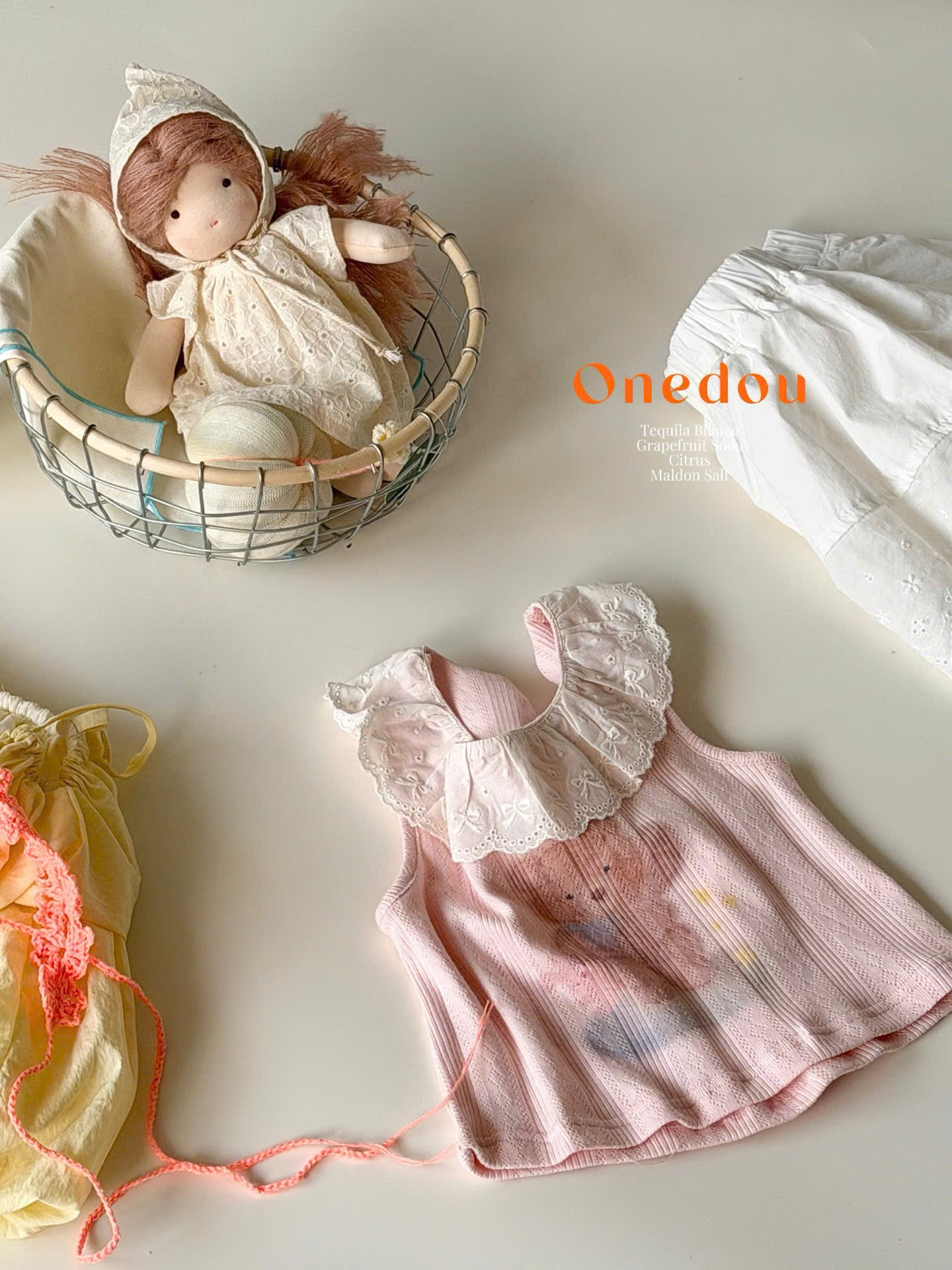 OD29 - Áo thun sát nách hồng cổ bèo thô hãng One Dou